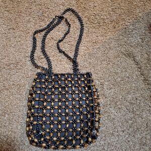 Brown Beaded Purse Small Bag